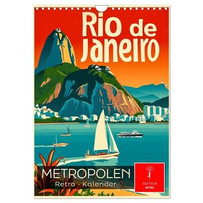 Metropolen Retro-Kalender (Wandkalender 2026 DIN A4 hoch), CALVENDO Monatskalender