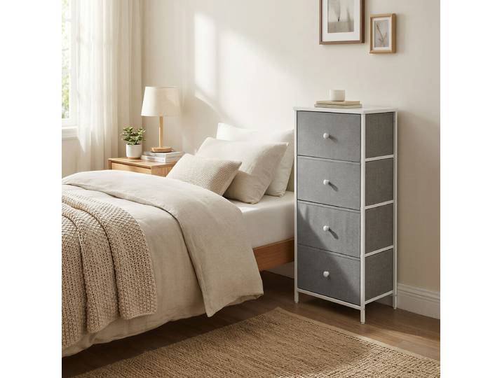 Kommode Tandiga - Breite 45 cm 45 x 92 x 30cm Grau/Grau/Weiß