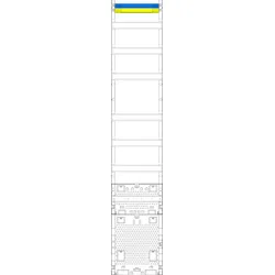 f-tronic 7143631 Verteilerfeld V19APZRFZ, 1-feldrig, H=1350mm, 6-reihig, APZ-Platz inkl. APL-Set, zRfZ