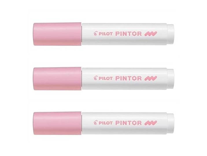 PILOT PINTOR-Pigmentmarker, medium, pastelroze, 3 stuks