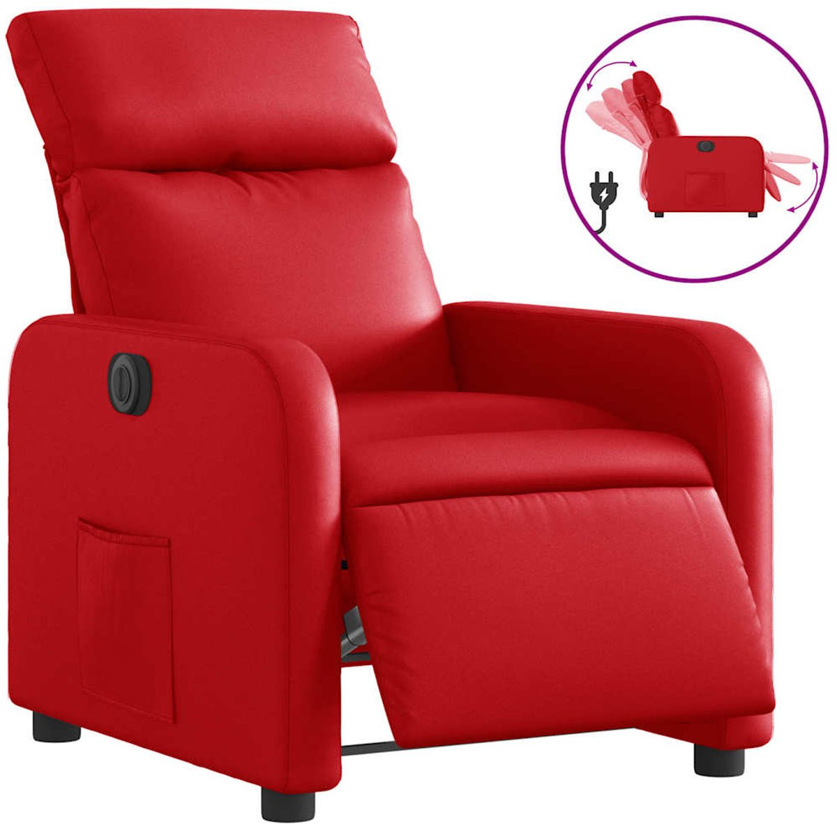 vidaXL Elektrische Relaxfauteuil in Kunstleer - Rood