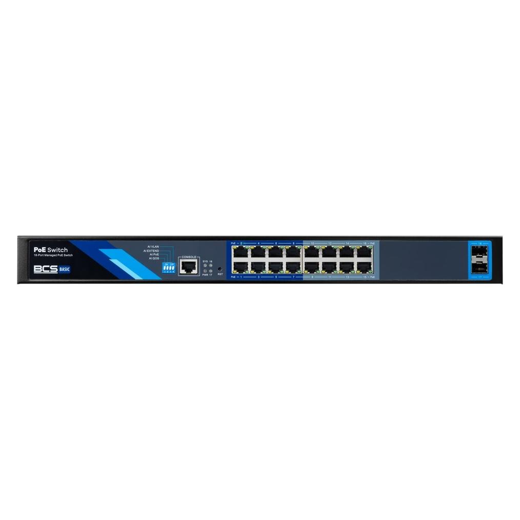 BCS BCS-B-SP16G-2SFP-M Verwalter PoE Switch 16 Ports 1Gbps mit 150W SFP Uplink (16 Ports) (BCS-B-SP16G-2SFP-M)