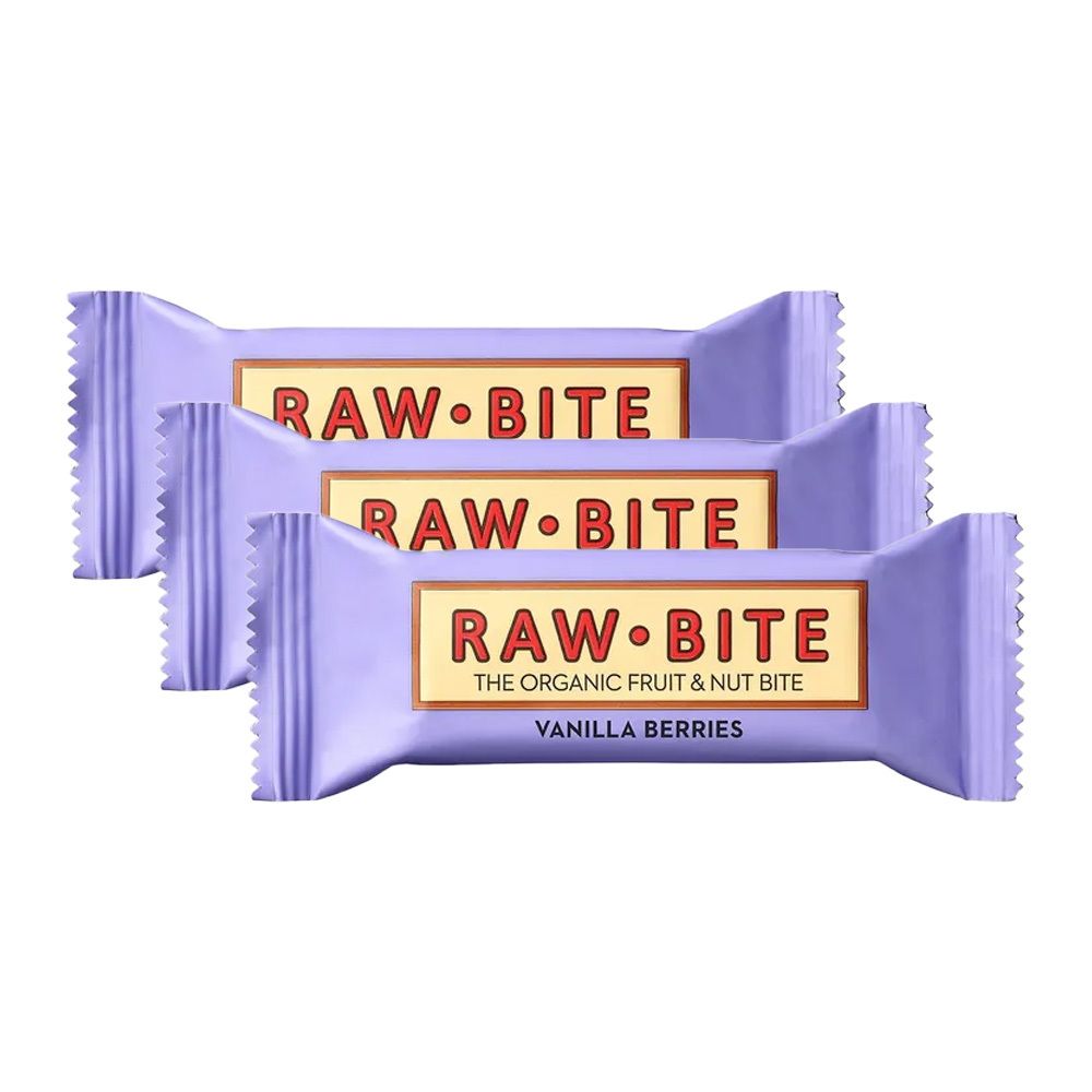 Rawbite Bio Riegel, Vanille-Beere 3x50 g Riegel