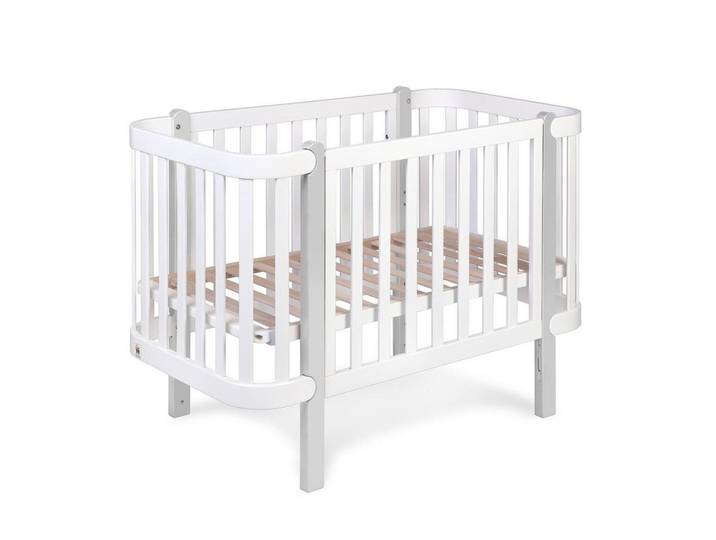 Furnlux Babybett Etude Grau 67x125x89 cm, Holz, Baby- und Kindermöbel, Babyzimmer, Babybett, Gitterbett