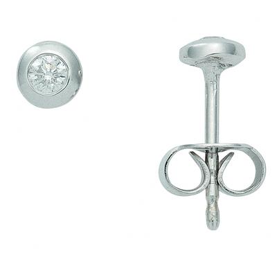 Paar Ohrstecker ADELIA´S, silber, Ohrringe, Damen, Damen, 0,1 VVS = sehr sehr kleine Einschlüsse, Diamanten Gold Weißgold 585, Diamanten, Gold, Weißgold 585, mit Diamant / Brillant Goldschmuck für Damen