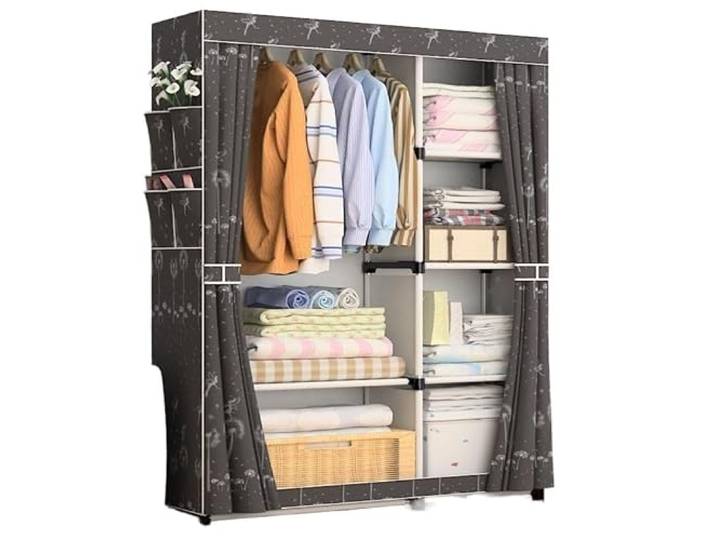 CVdrtyED Kleiderschrank Kleiderschrank, moderner aus Vliesstoff, Stahlrahmen, Schlafzimmermöbel Schlafzimmer Organizer(C)