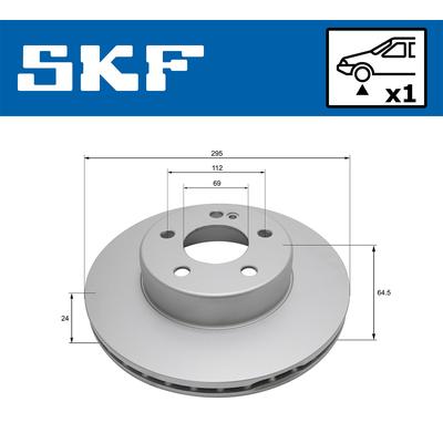 SKF Bremsscheibe vkbd81346v1 295mm 24mm für Mercedes