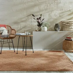 Outdoor-Teppich Rauten Natur-Terrakotta 200 x 290 cm - CLYST   Kadima