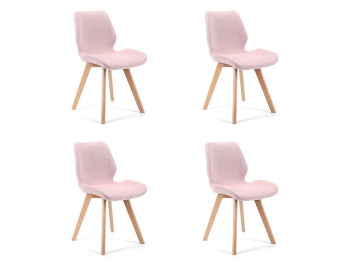 POLSTERSTUHL 4er Set, Holzbeine Rosa 45,5/82,5/59