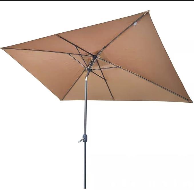Rechteckig Sonnenschirm Balkon Kurbelschirm 4 Rippen 200×200cm