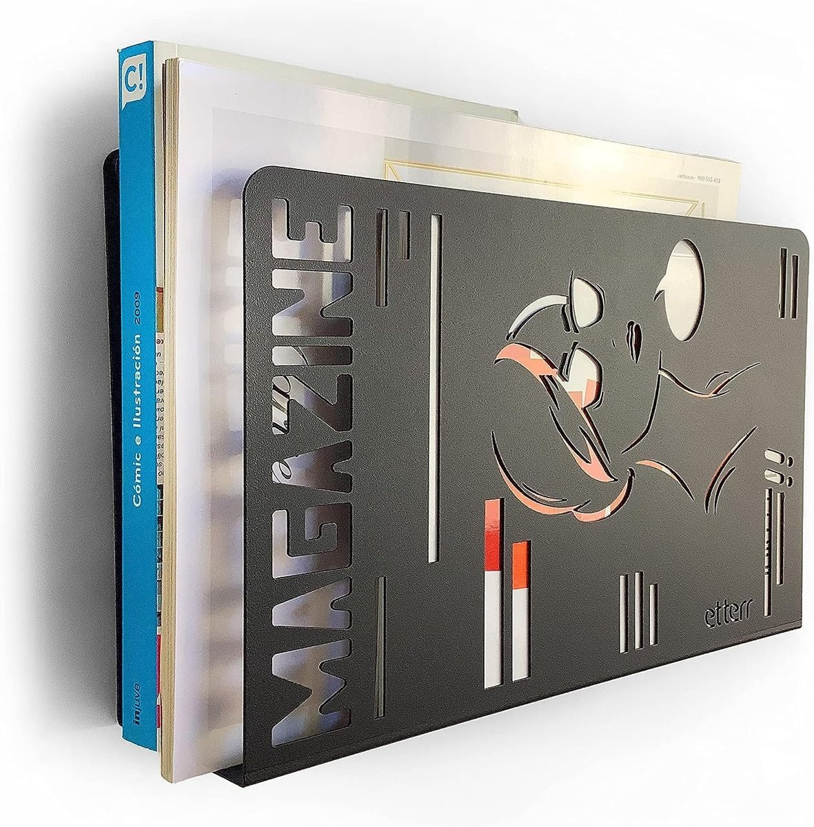 Metalen tijdschriftenstandaard en mappenorganizer - Wit