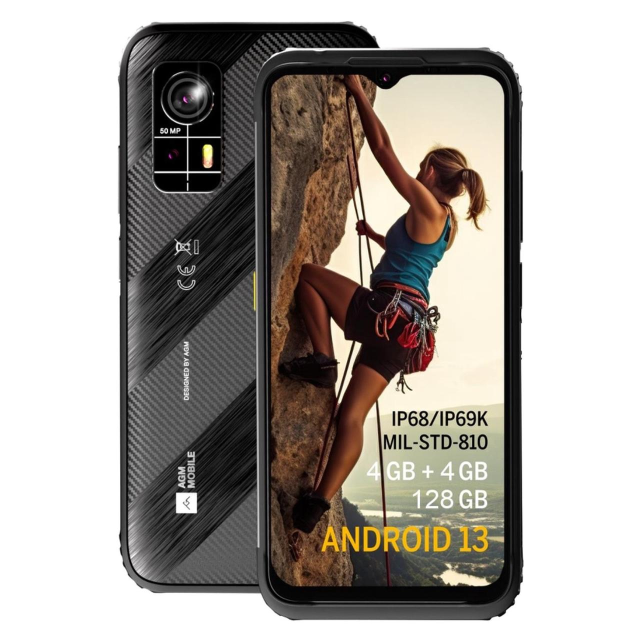 Bea-Fon AGM MOBILE H6 light Smartphone Rugged (128 GB, Black, Grey, Schwarz, 6.52", Dual SIM, 4G) (AGM_H6L_EU001B)
