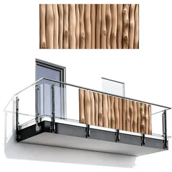 BALKON-SICHTSCHUTZ Holz - Stiel - Hellbraun Witterungsbeständig 200x90 cm