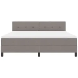 vidaXL Boxspringbett mit Kopfteil Taupe 180 x 200 cm Stoff