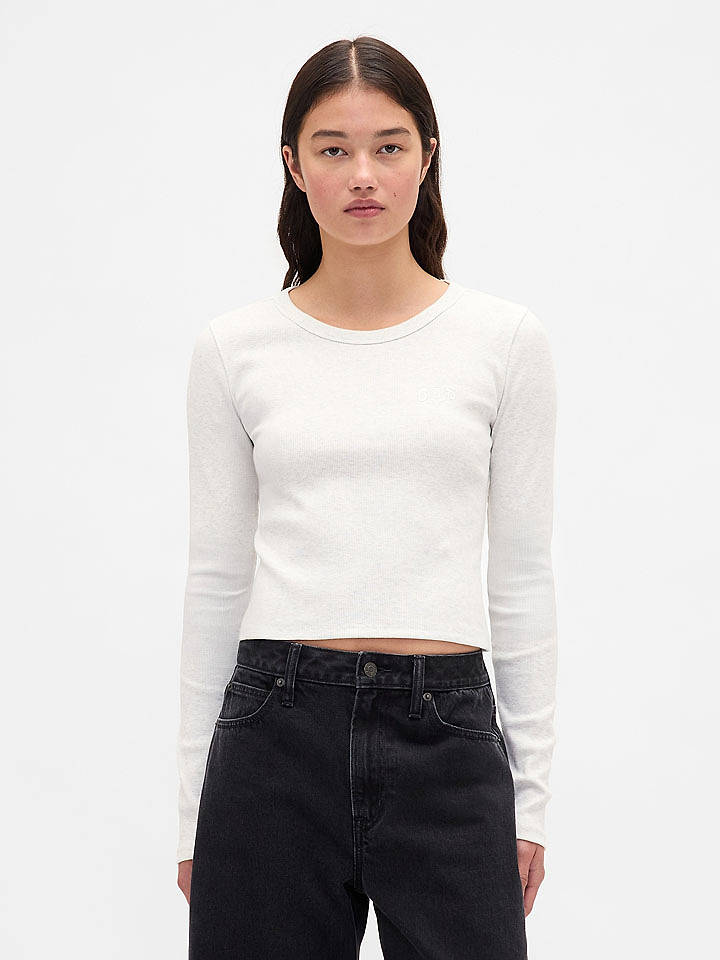 GAP Longsleeve in Weiß - XL