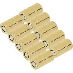 10x XCell Akku Sub-C 1,2V / 2000mAh X2000SCR PP Hochstrom Pappmantel