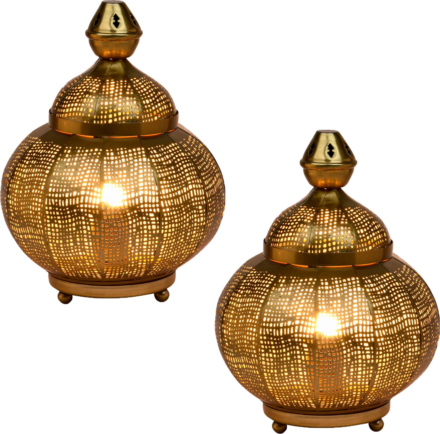 Set van 2 decoratieve tafellampen Jamala in oosterse stijl, goud