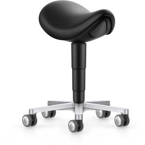 bimos Drehhocker 9473L-MG01, Kunstleder, mit Rollen, mit Sattelsitz, schwarz