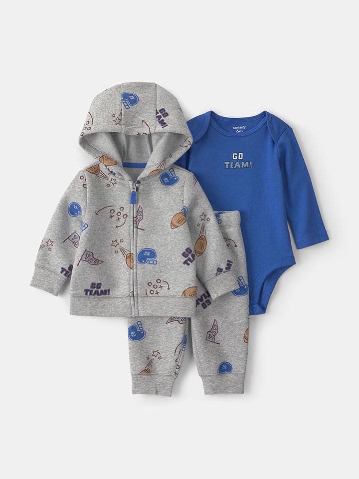 carter's 3tlg. Outfit in Grau/ Blau - 62