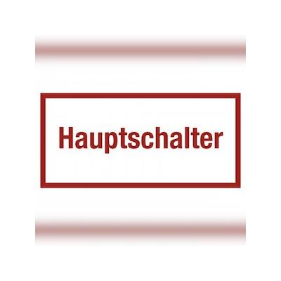 Hauptschalter, Textschild, Folie, 200x100 mm
