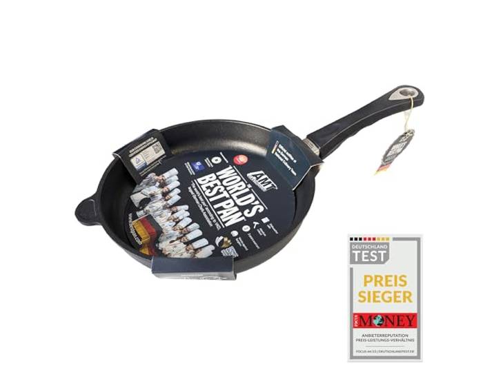 AMT Gastroguss The World´S [.] Bratpfanne Induktion, Ø 24 cm, Höhe 5 cm, Aluguss (Aluminium), Lotan® Antihaftbeschichtung für fettfreies Braten, AMZN-I-524-E
