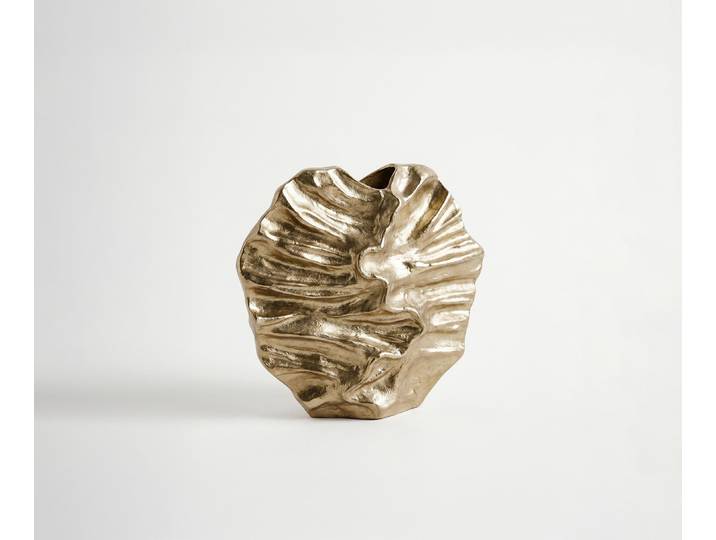 Vase Nerina l36 x P13 x H35 cm Aluminium Champagner Fait main