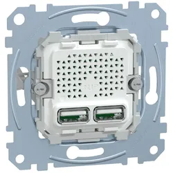 Merten EL ME 43660100 - System M USB Anschluss 2-fach - Netzteil - USB - Grau, PC Netzteil, Grau