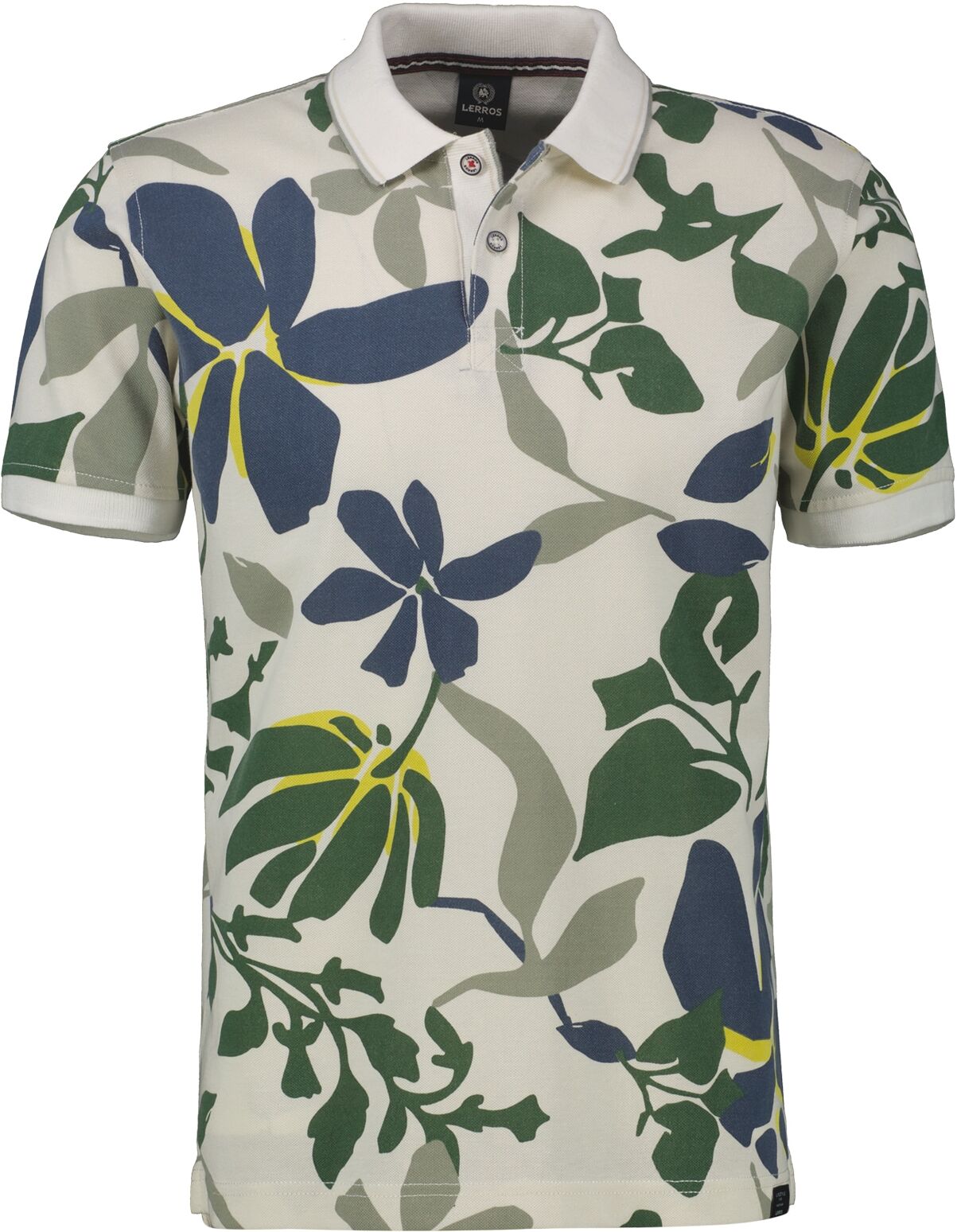 Poloshirt LERROS "Herren-Poloshirt in Übergrössen", Herren, Gr. 3XL, weiss (broken weiß), 100% Baumwolle, ohne Ausschnitt, Shirts Poloshirt broken weiß 3XL