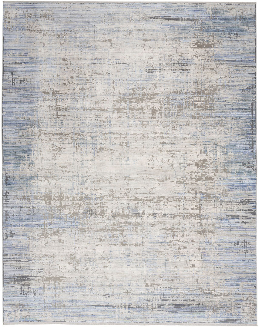 Borough Wharf Zielke Abstract Area Rug Blue Grey Rectangle 160 x 229cm