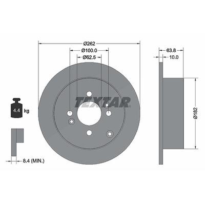 Textar Bremsscheibe Hinterachse Voll [Hersteller-Nr. 92161303] für Hyundai, Kia