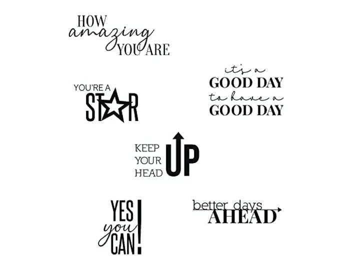 Sizzix Clear Stamps Set 6PK Positieve tekens van Olivia Rose, 665832