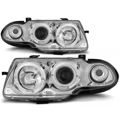Scheinwerfer Angel Eyes passend für Opel Astra F Bj. 94-98 Chrom