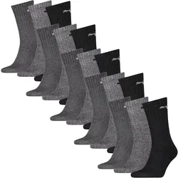 PUMA Unisex Socken, Sportsocken 15 PAAR, Frotteesohle, Regular Crew, Farbwahl Grau Mix / 43-46