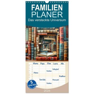 Familienplaner 2026 - Das versteckte Universum mit 5 Spalten (Wandkalender, 21 x 45 cm) CALVENDO
