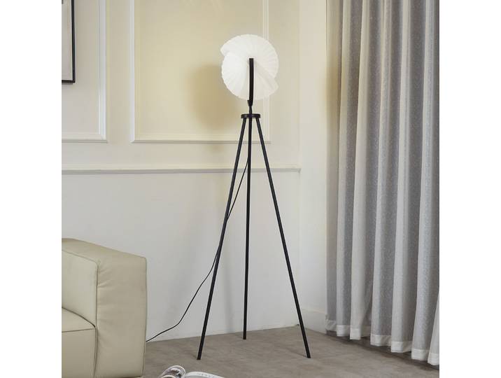 Helva Lampadaire Noir/Blanc - Lucande - Salon / séjour - Scandinave - Plastique - Trépied