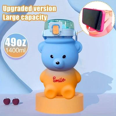Uplifted Goods Cute Bear Portable Water Bottle blue 49oz