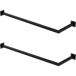 ML-Design 2er Set Kleiderstange L-Form | T30xB90 cm, Schwarz, Stahl, Wandmontage