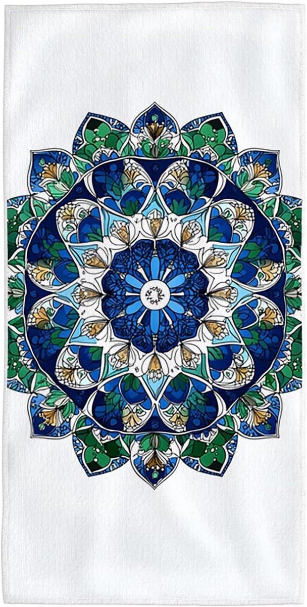 Strandhanddoek Mandala - Meerkleurig Microvezel Strandlaken - 100 x 200 cm
