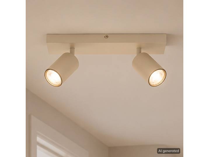 Plafonnier LED Jello 32 x 13 x 12cm Beige 2 Matériau : Métal Surface en métal : Laqué Type de métal : Fer LED GU10