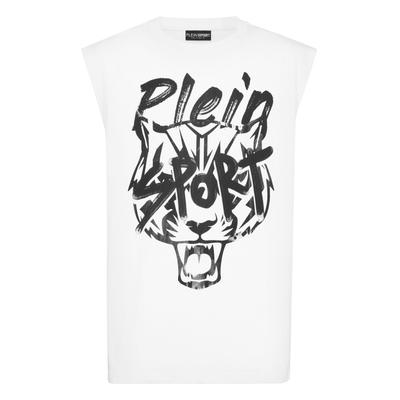 T-Shirt PLEIN SPORT "Tanktop", Herren, Gr. XXL, 01, weiß, Obermaterial: 100% Baumwolle, Shirts T-Shirt