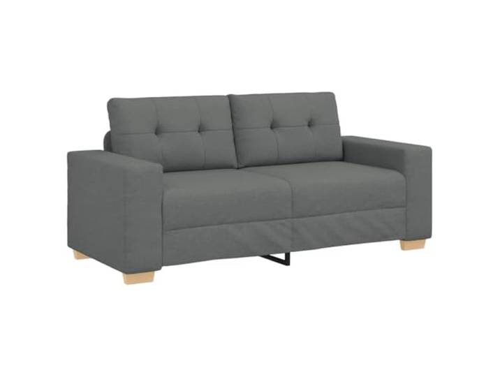 KUTYWEXFM Zweisitzer-Sofa Dunkelgrau 180x77x82 cm Stoff Polstersofa Couch Bequeme Polstercouch mit Stoffbezug und Sperrholz-Armlehnen für Wohnzimmer, Arbeitszimmer und Empfangsbereich.