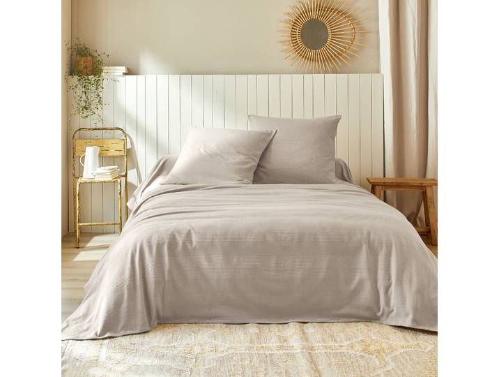Jeté de lit uni tissé coton - Blancheporte