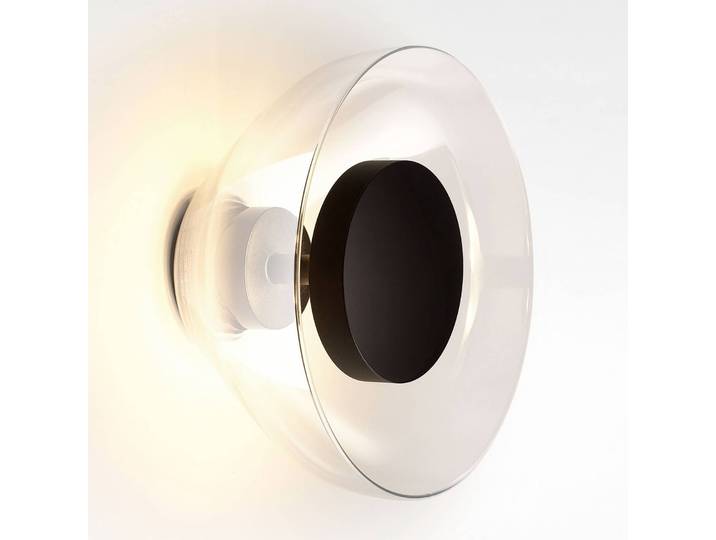 Design wandlamp Aura, dimbaar, helder / transparant, Woon-/ Eetkamer, Glas, Design, Wandlamp design