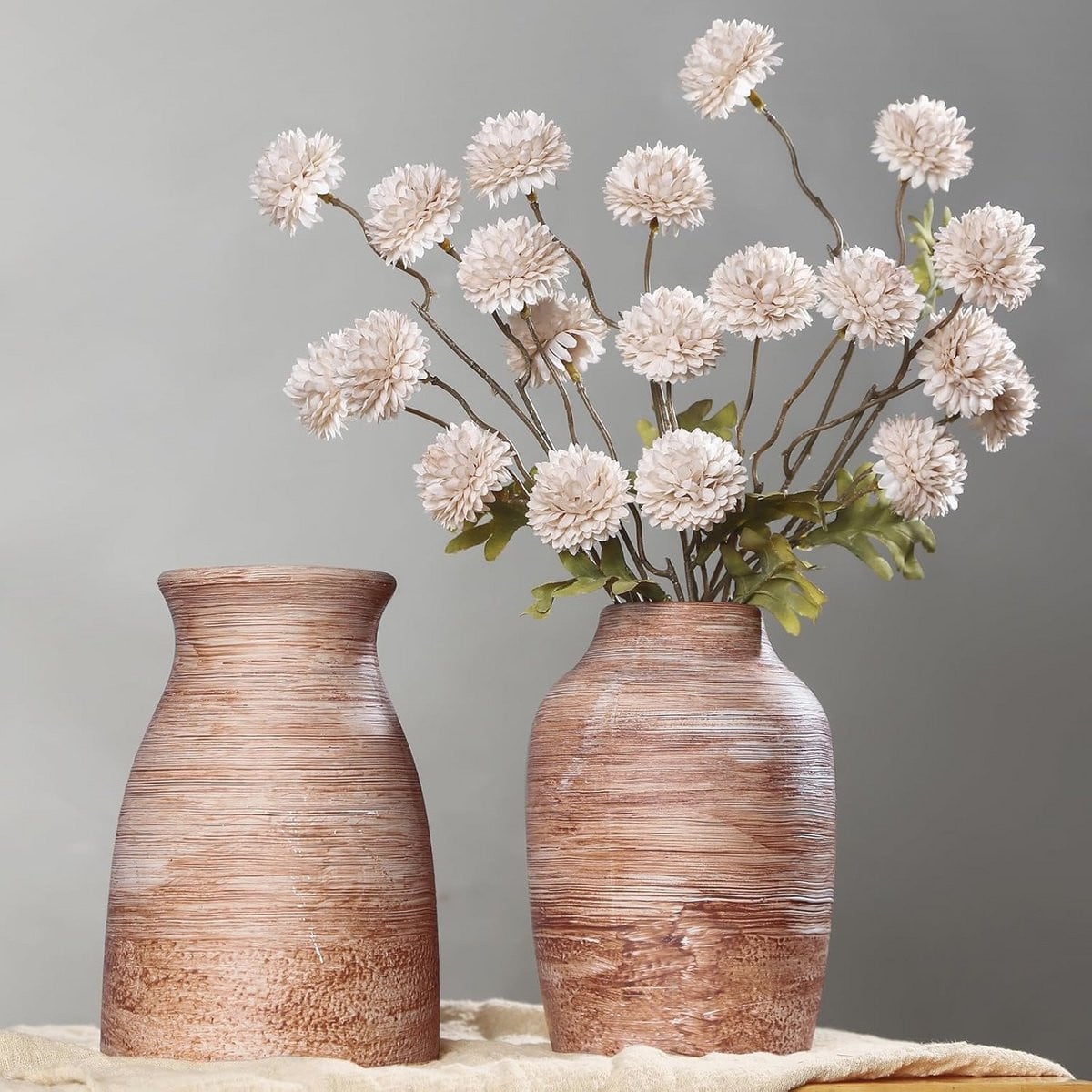 Rustieke Keramische Bloem Vaas - Handgemaakte Terracotta Vaas voor Binnenhuisdecoratie