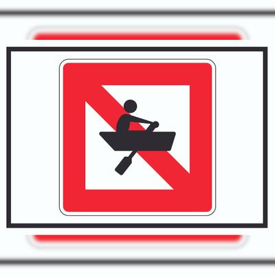 HB-Druck Ruderboote verboten Symbol A6 Rückseite selbstklebend