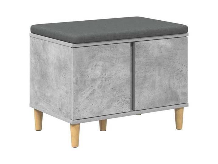 Saison Soldes  Banc d'entrée avec coussin - SARAZYJ - pour 2 Personnes - Gris béton 60x38x46 cm MM6243
