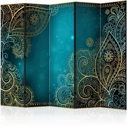 Paravent Oriental Wings II Blau/Goldfarben