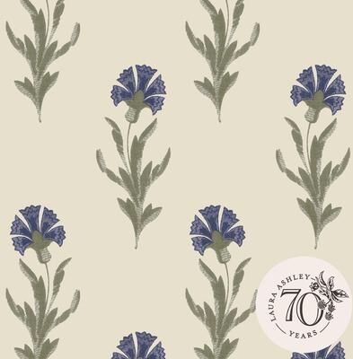 Laura Ashley Dandelion Dusky Seaspray Blue Wallpaper