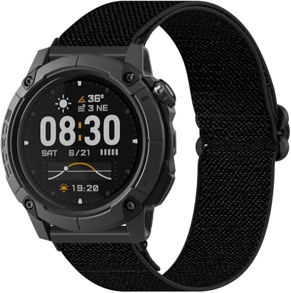 INF Elastisches Nylon-Uhrenarmband kompatibel mit Nomad und Apex 4 — 24mm Butterfly Slide Schnalle, passt 15-20cm Handgelenke Schwarz