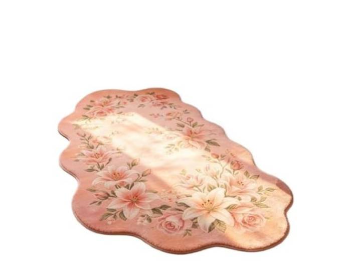 EnxJire Unregelmäßig geformter Schlafzimmerdekor-Teppich Blumenmuster-Teppiche for Wohnzimmer, dicke Plüsch-Nachttisch-Bodenmatte(San 242,100x200cm)